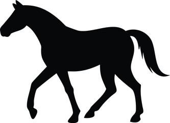 silhouette of a horse walking