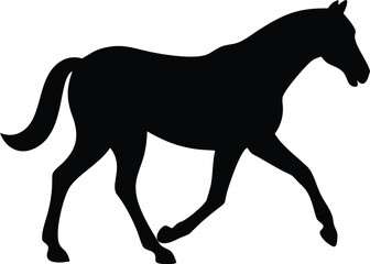 silhouette of a horse walking