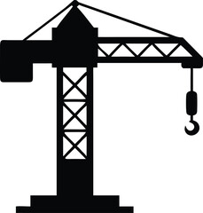 tower crane in profile in isolate on silhouette