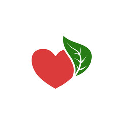 heart icon with leaves, vector illustration symbol sign logo template pictogram, for ui or ux isolated on white for mobile app, editable