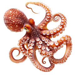 Obraz premium Octopus is fascinating marine creature known for its intelligence and unique appearance. This vibrant octopus showcases its intricate patterns and colors, highlighting its adaptability in ocean