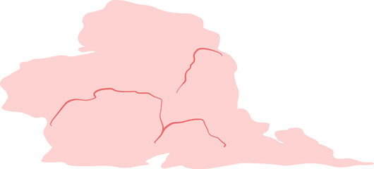 Dreamy Pink Cloud With Hand Drawn Veins