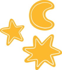 Obraz premium Crescent Moon And Star Cluster Icon