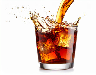 Dark soft drink isolated on white background 