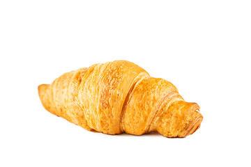 Classic croissant isolated on white background.