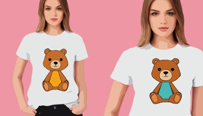 Polygonal illustration of Bear doll t shirt design, vector graphic, typographic poster or tshirts street wear and Urban style