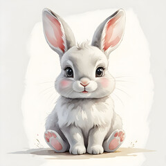 Adorable Watercolor Baby Animals, Generative Ai