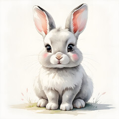 Adorable Watercolor Baby Animals, Generative Ai