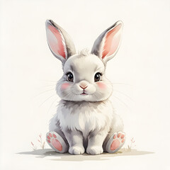 Adorable Watercolor Baby Animals, Generative Ai