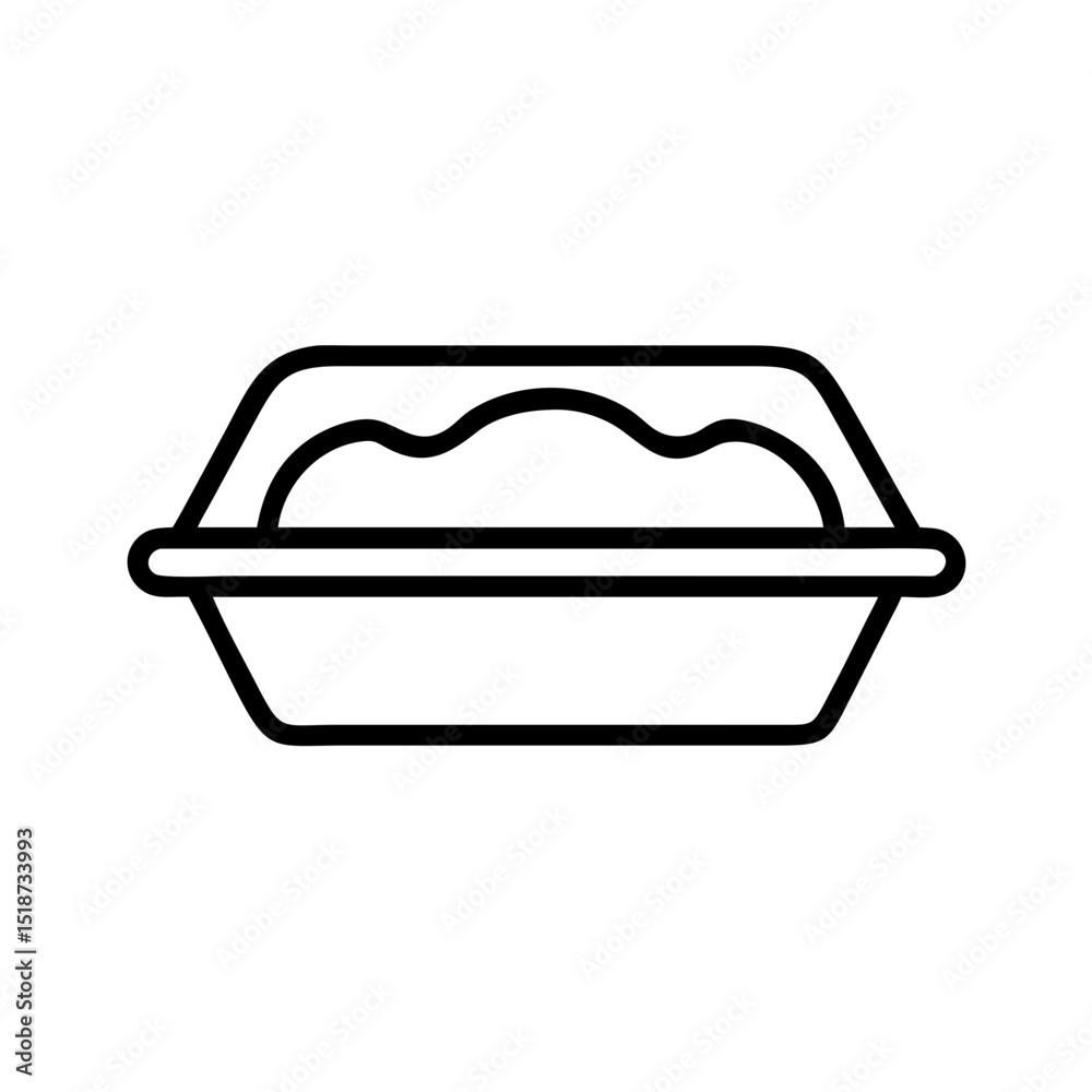 Poster simple graphic of a container filled with wavy substance on a white background design element image