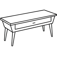 Illustration of a console table isolated on transparent background