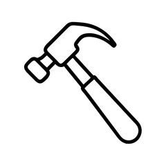 Simple graphic representation of a claw tool with a handle on a plain white background space area