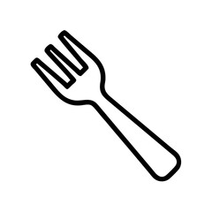 Simple graphic showing a metal utensil with tines used for eating food in a restaurant setting