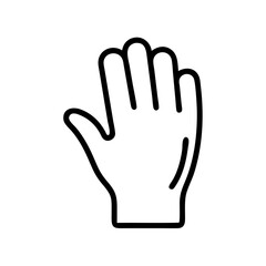 Outline drawing of a hand with fingers extended in a simple and clean design for various applications