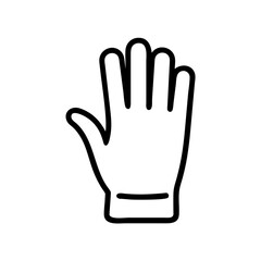 Outlined graphic showing a hand with fingers extended on a plain white background design element art