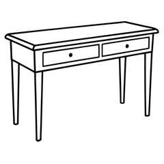 Illustration of a console table isolated on transparent background