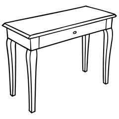 Illustration of a console table isolated on transparent background