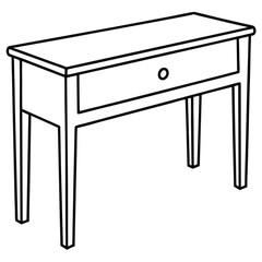 Illustration of a console table isolated on transparent background