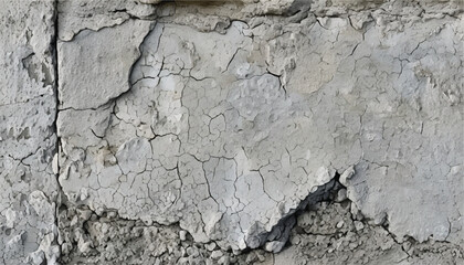 Cracked concrete wall texture background. Rough dirty surface. Cracked damaged wall. Grey cement background. 