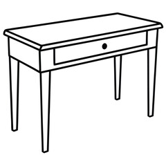 Illustration of a console table isolated on transparent background