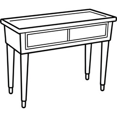Illustration of a console table isolated on transparent background