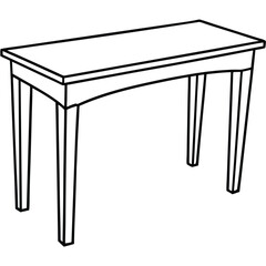 Illustration of a console table isolated on transparent background