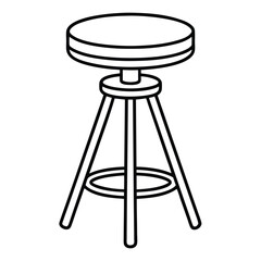 Illustration of a simple stool isolated on transparent background