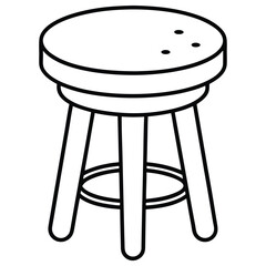 Illustration of a simple stool isolated on transparent background