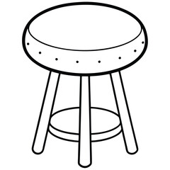Illustration of a simple stool isolated on transparent background