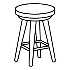 Illustration of a simple stool isolated on transparent background