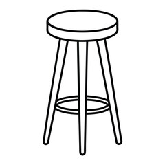 Illustration of a simple stool isolated on transparent background