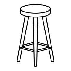 Illustration of a simple stool isolated on transparent background