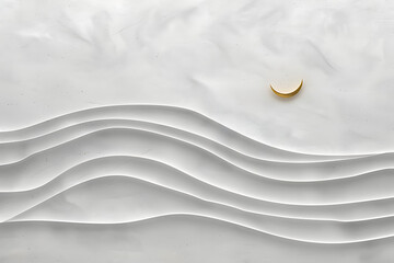 elegant islamic calendar, elegant arabic calligraphy, stars, subtle gold accents, crescent moon on a chic calendar design