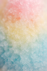 Obraz premium Rainbow Shaved Ice Macro Closeup Colorful Summer Dessert