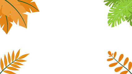 Illustation tropical leaf frame with copyspace, perfect for celebrating International Day of the Tropics. Ideal for presentations, educational content, event openers, or social media promotions.