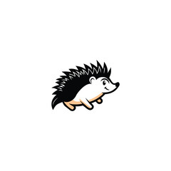 Fototapeta premium Cute Mohawk Porcupine Logo. Adorable Animal Mascot with Spiky Mohawk Hairstyle