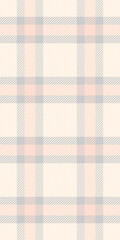 Elegant pastel plaid pattern in soft peach and grey hues on a cream background. Perfect for textile design, wallpaper, packaging, or website backgrounds.