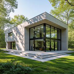 Modern luxury home with new architecture, and garden