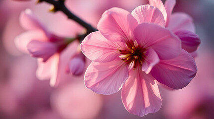 Fototapeta premium pink flower close up