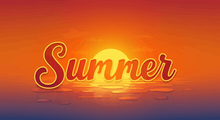 Sunset Summer Scene with Text Overlay