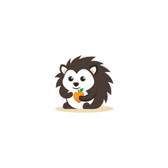 Happy Hedgehog with Apple Logo. Playful and Adorable Design for Nursery & Childcare Brands