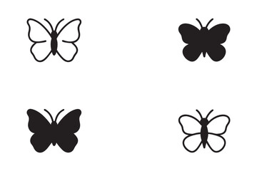 Butterfly silhouette vector illustration on white background