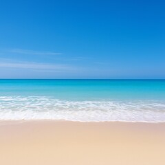 白い砂浜と澄み渡る青い海が広がる美しい風景