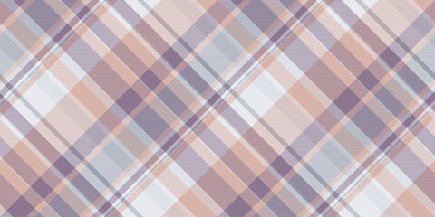 Subtle pastel plaid pattern in peach, purple, and grey tones. Perfect for textile design, website backgrounds, or fashion projects.