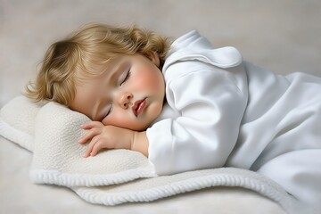 Sleeping baby cozy home photography soft lighting close-up peaceful dreaming