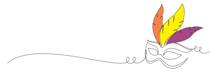 mardi gras carnival mask line art style illustration 2