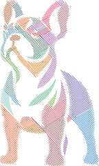 Elegant French Bulldog Sketch in Stylized Design Illustration