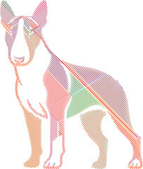 Elegant English Bull Terrier Dog Sketch in Stylized Design Illustration