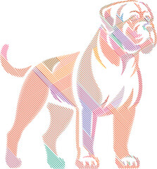 Elegant Bullmastiff dog Sketch in Stylized Design Illustration