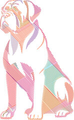 Elegant Bullmastiff dog Sketch in Stylized Design Illustration